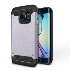 Samsung Galaxy S6 Edge Iron Armor Hybrid Case (Silver)